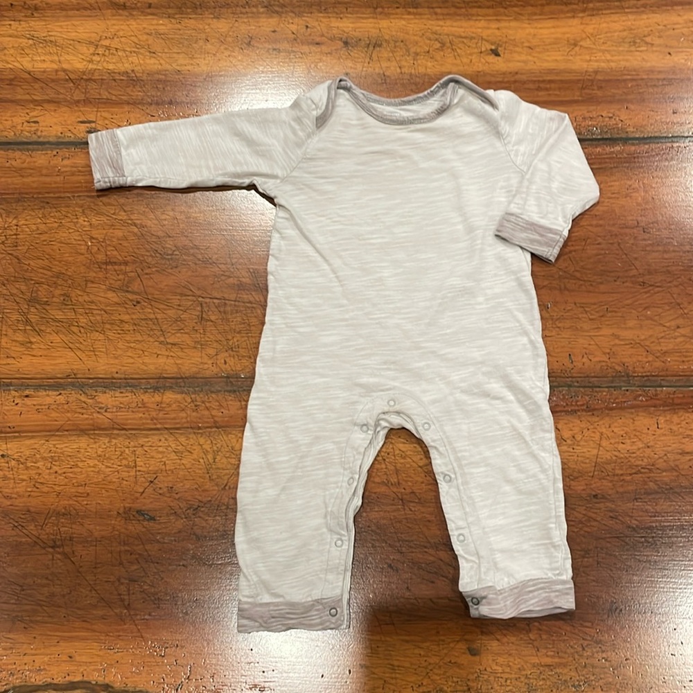 OLD NAVY | heather gray with dark gray trim one piece | 12-18 months